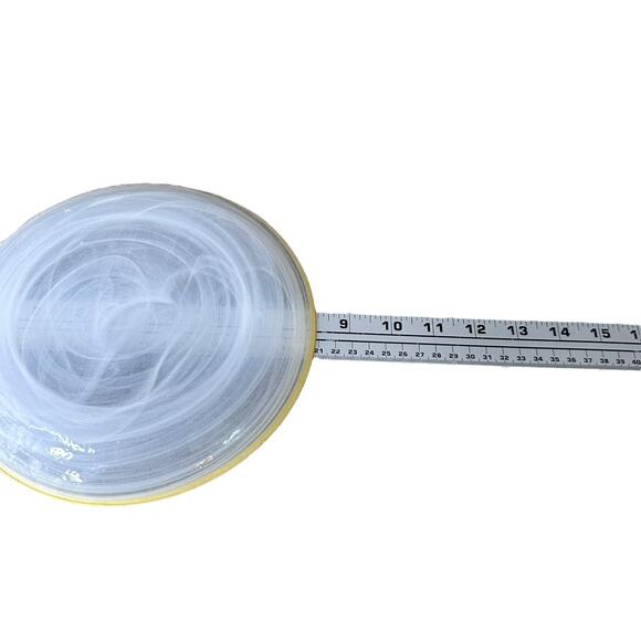 ArdaCam Art of Tabletop Turkish Glass Salad Plates Yellow White Swirl Lot of 4 - Picture 5 of 5